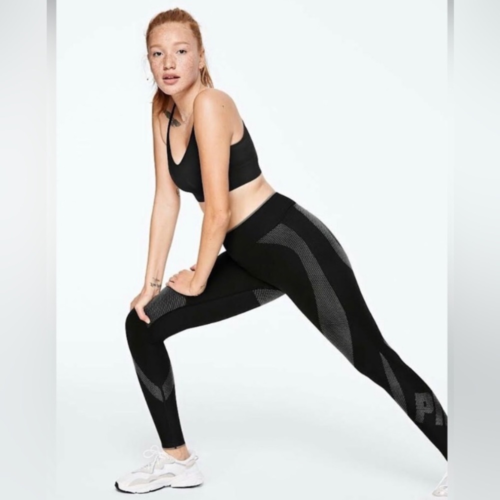 Victoria’s Secret Pink Active High Waist Seamless Black Leggings Size Small